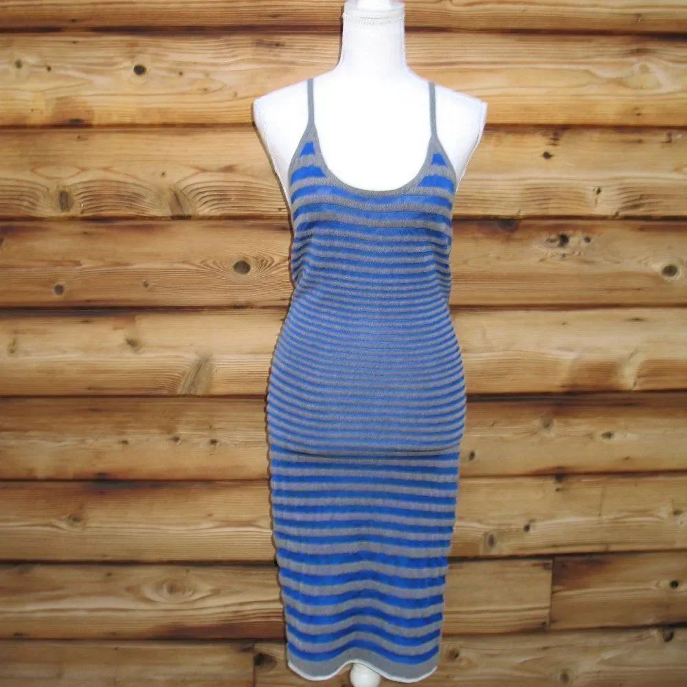 Alexander Wang Striped Bodycon Tank Dress Stretch